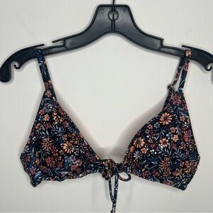 Xhilaration Floral Triangle Bikini Top Size Large